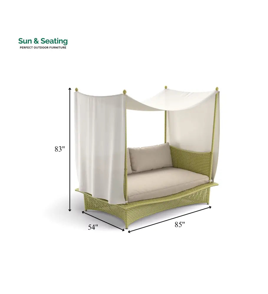 Palermo Outdoor Poolside Sunbed With Cushion Daybed (Green) Sunbed