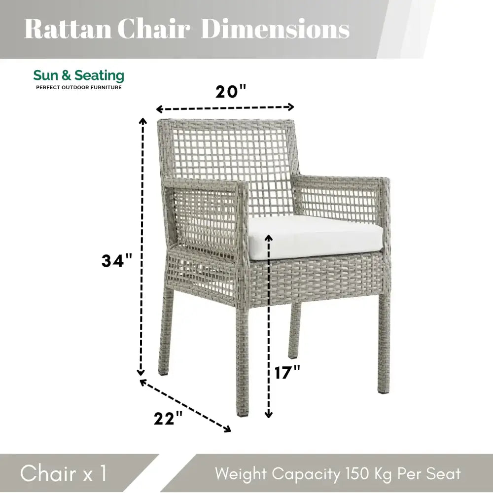 Paloma 1-Piece Outdoor Rattan Wicker Patio Dining Chair Dinning Chairs