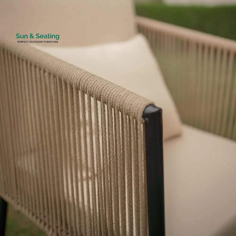 Parna Outdoor Garden Balcony Sofa Set 2 Seater 2 Single Seater 1 Center Table Set Braided and Rope Sofa Sets