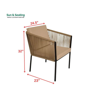 Parna Outdoor Garden Balcony Sofa Set 2 Seater 2 Single Seater 1 Center Table Set Braided and Rope Sofa Sets