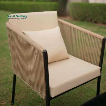 Parna Outdoor Garden Balcony Sofa Set 2 Seater 2 Single Seater 1 Center Table Set Braided and Rope Sofa Sets
