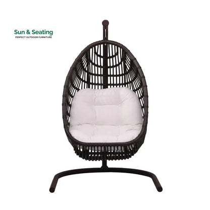 Pastora Single Seater Hanging Swing With Stand For Balcony Garden (Dark Brown) Swings