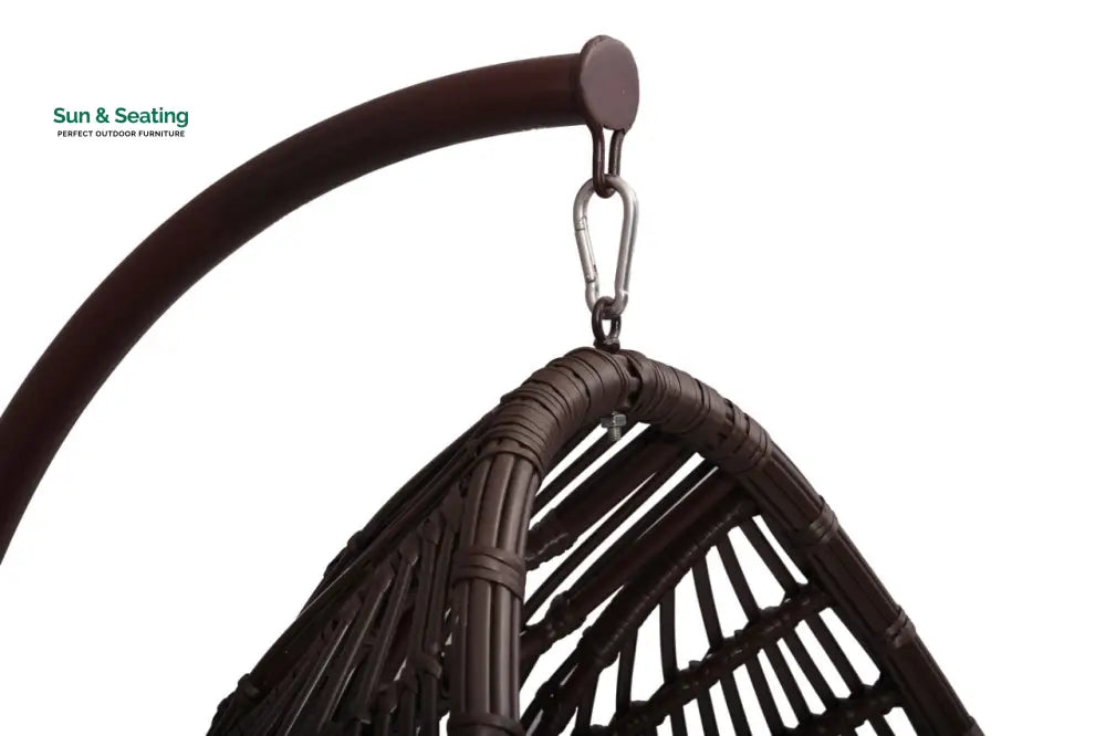 Pastora Single Seater Hanging Swing With Stand For Balcony Garden (Dark Brown) Swings
