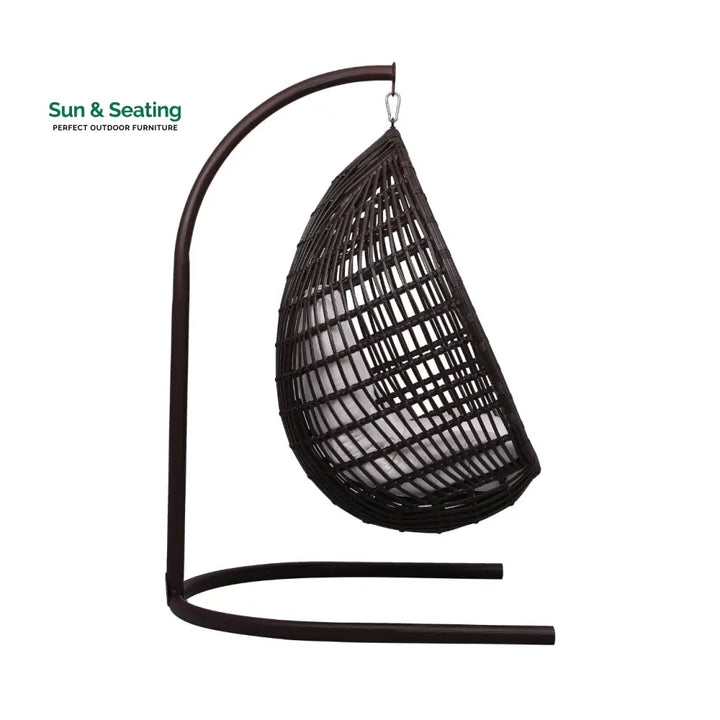Pastora Single Seater Hanging Swing With Stand For Balcony Garden (Dark Brown) Swings