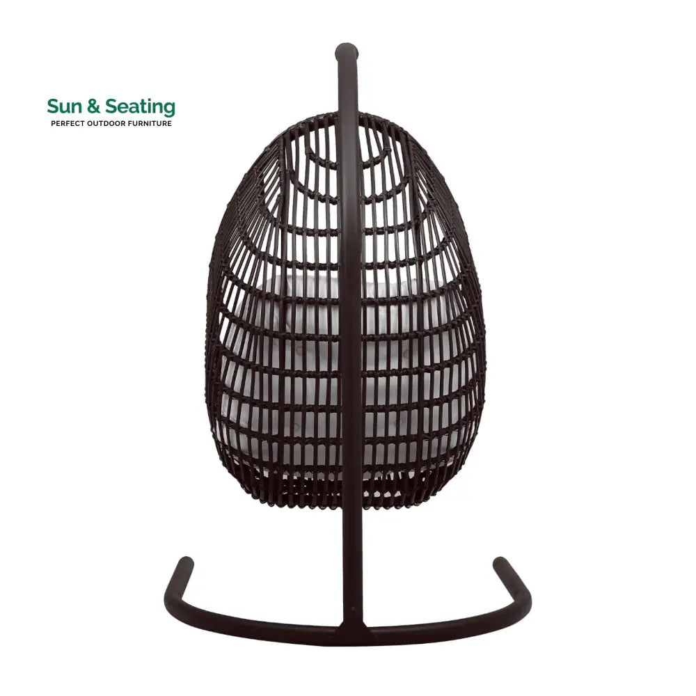 Pastora Single Seater Hanging Swing With Stand For Balcony Garden (Dark Brown) Swings