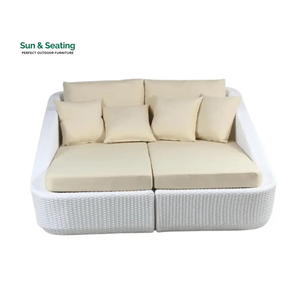 Patio Rattan &amp; Wicker Double Conversation Daybed Daybed