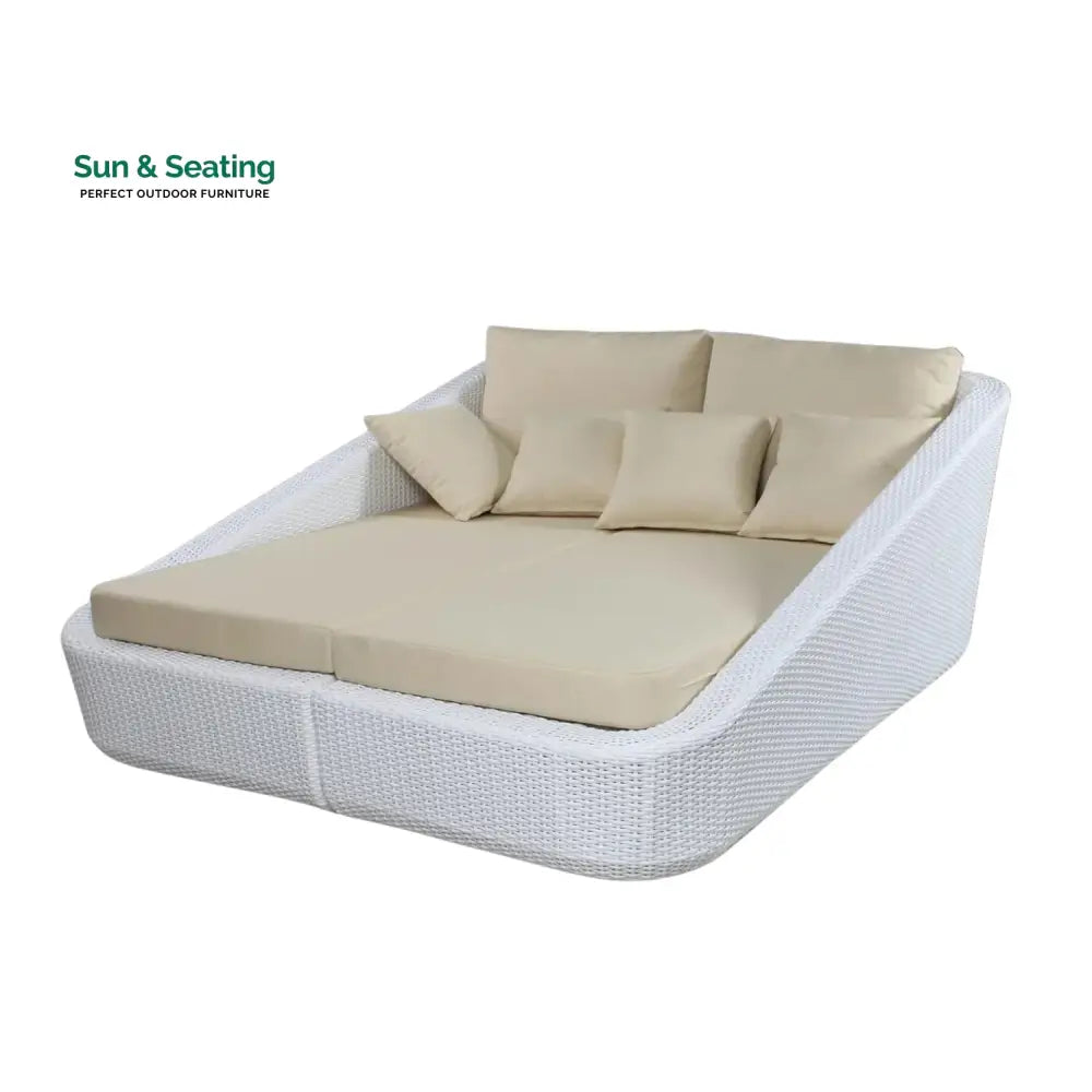 Patio Rattan &amp; Wicker Double Conversation Daybed Daybed