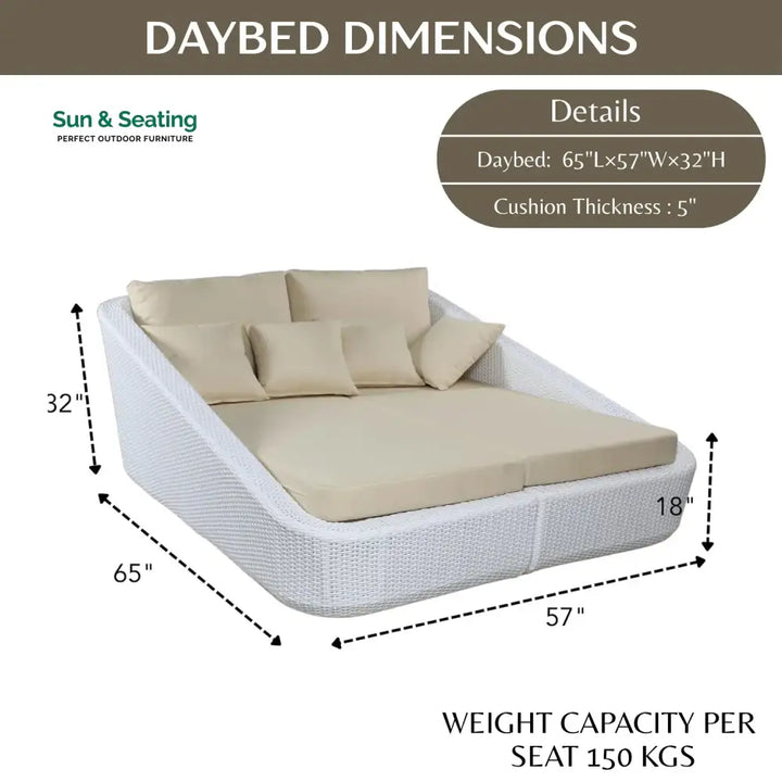 Patio Rattan &amp; Wicker Double Conversation Daybed Daybed