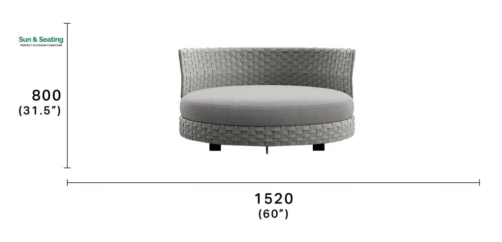 Patrice Outdoor Poolside Sunbed With Cushion Daybed (Grey) Braided &amp; Rope Sunbed