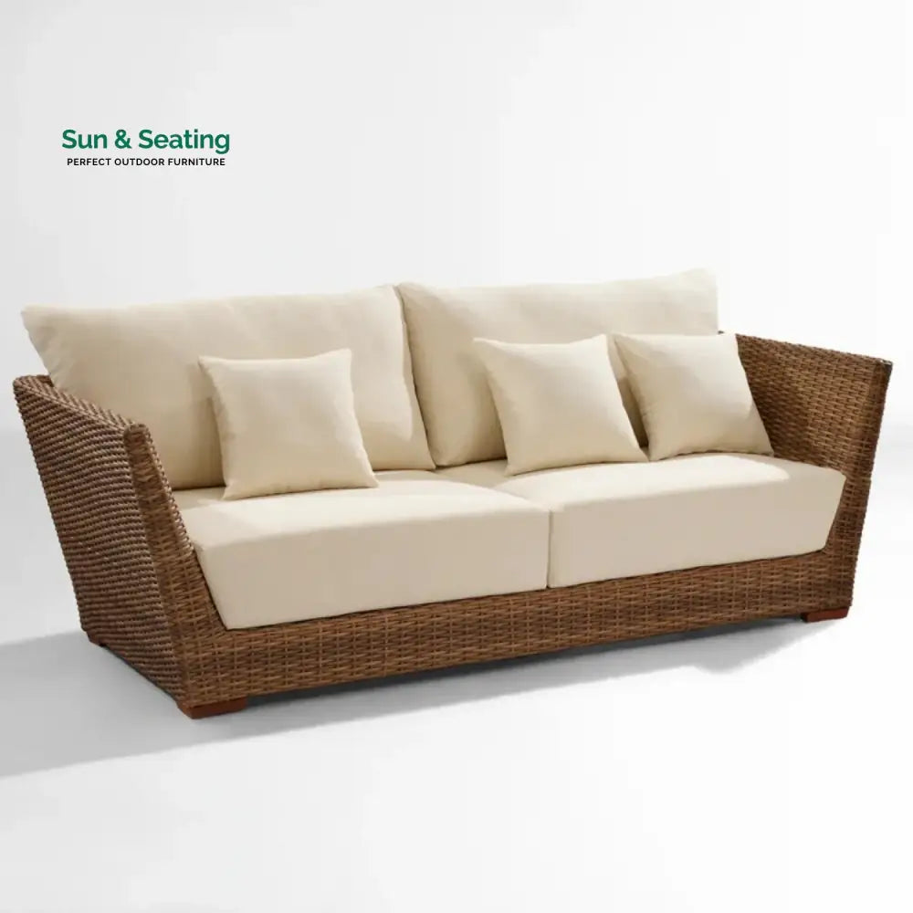 Patricia 5-Piece Outdoor Wicker Sofa Set With 2-Tier Glass Top Tables Sofa Set