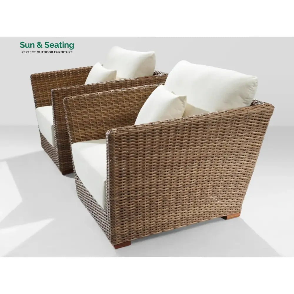 Patricia 5-Piece Outdoor Wicker Sofa Set With 2-Tier Glass Top Tables Sofa Set