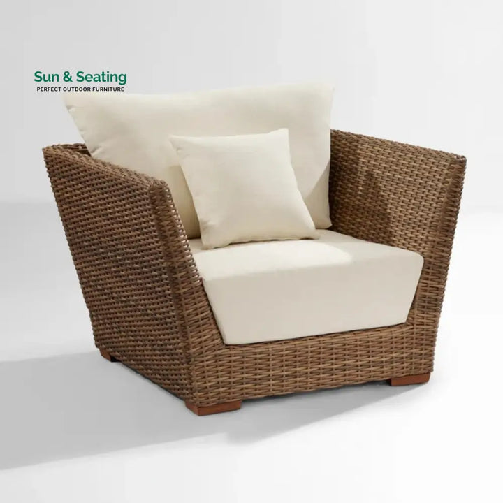 Patricia 5-Piece Outdoor Wicker Sofa Set With 2-Tier Glass Top Tables Sofa Set