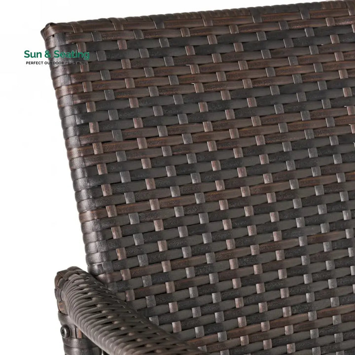 Pauline 5-Piece Outdoor Rattan Wicker Bar Set with Wicker Top Table Bar Set
