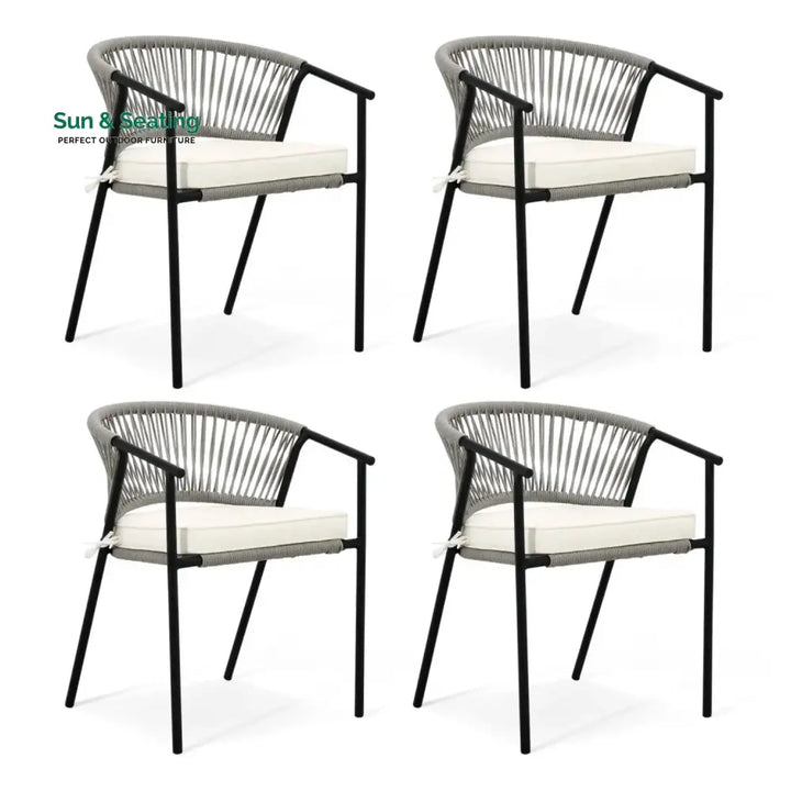 Peizhi 4-Piece Outdoor Rope Patio Dining Chairs Dinning Chairs