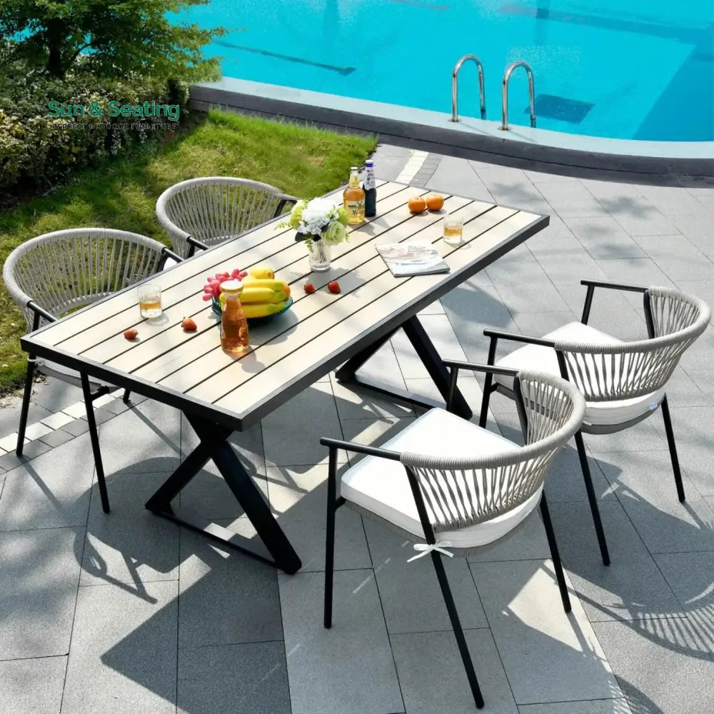 Peizhi 4-Piece Outdoor Rope Patio Dining Chairs Dinning Chairs