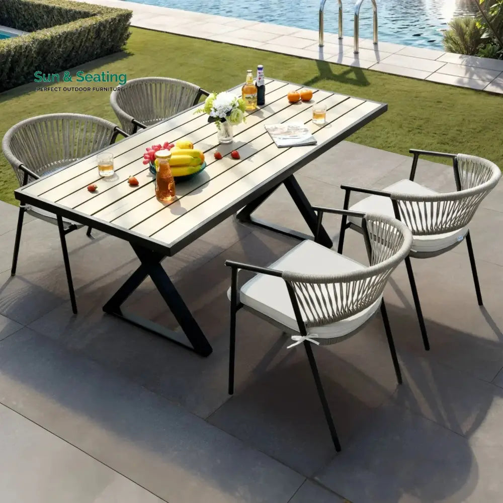 Peizhi 4-Piece Outdoor Rope Patio Dining Chairs Dinning Chairs