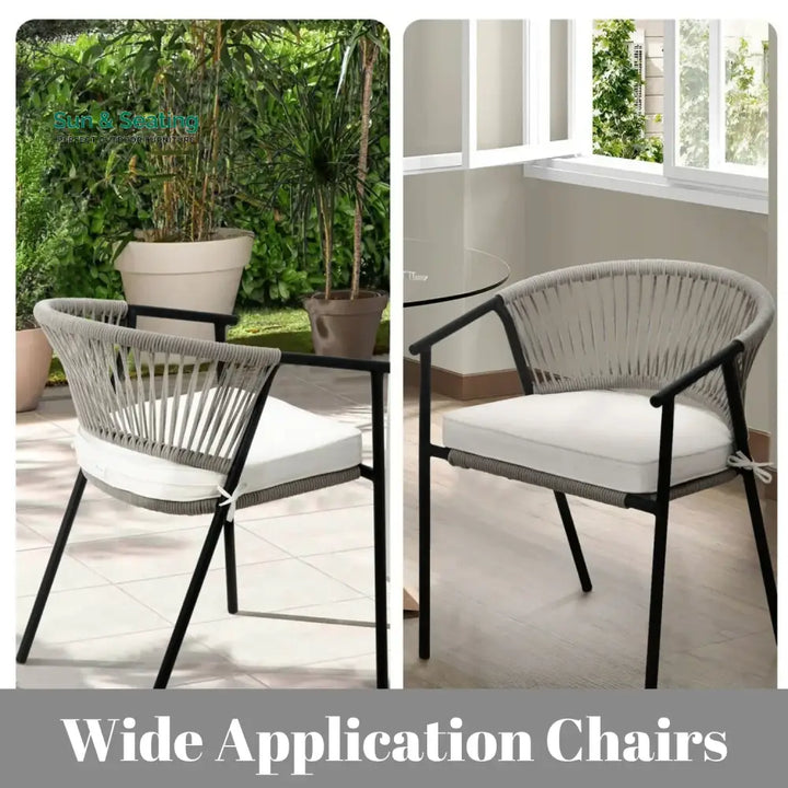 Peizhi 4-Piece Outdoor Rope Patio Dining Chairs Dinning Chairs
