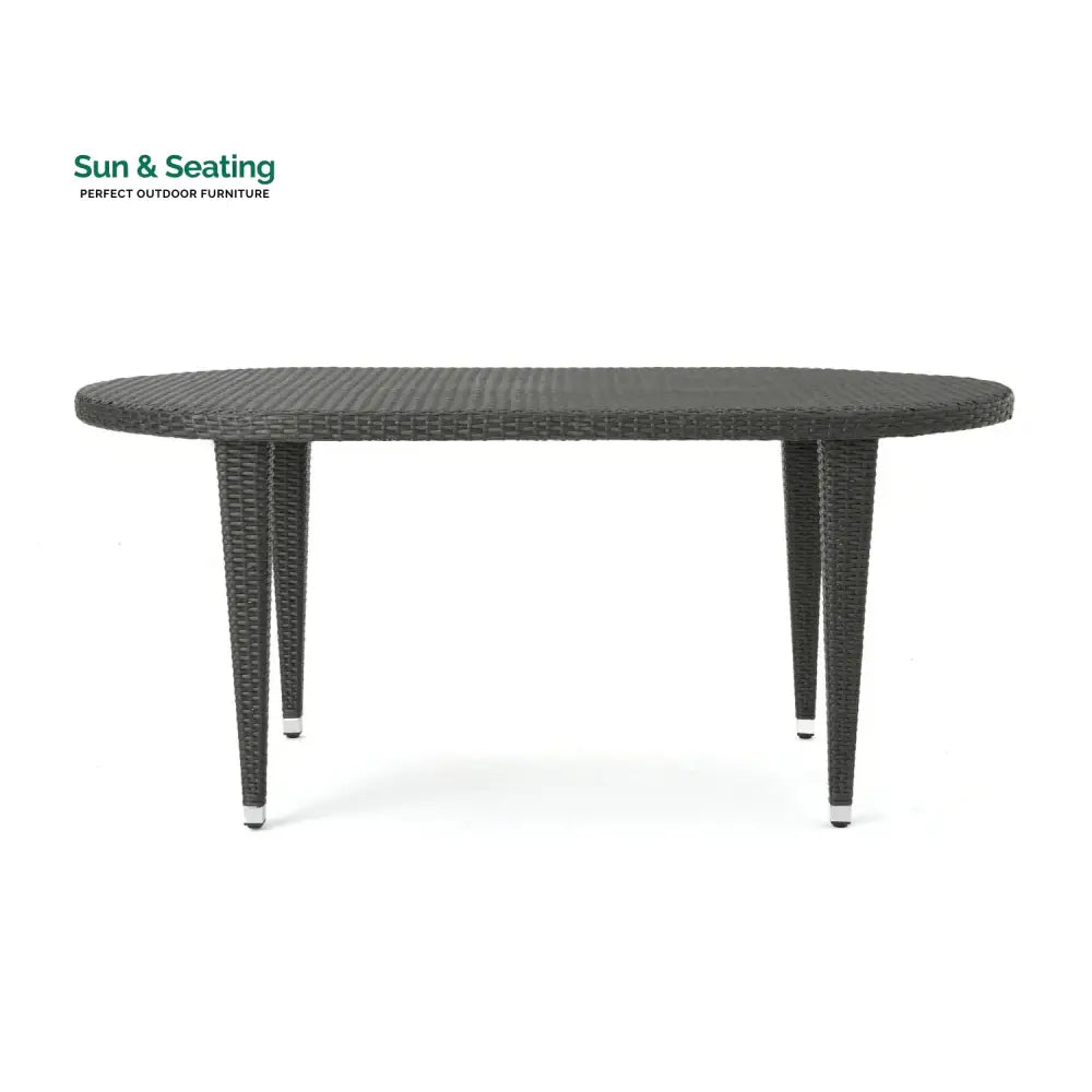 Penda Outdoor Rattan Wicker Round Patio Table (Black) Table