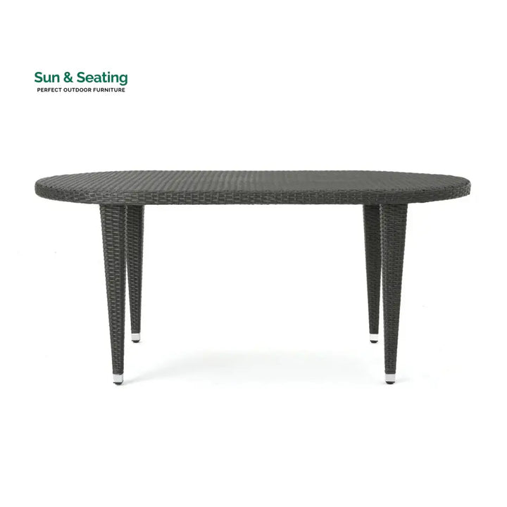 Penda Outdoor Rattan Wicker Round Patio Table (Black) Table