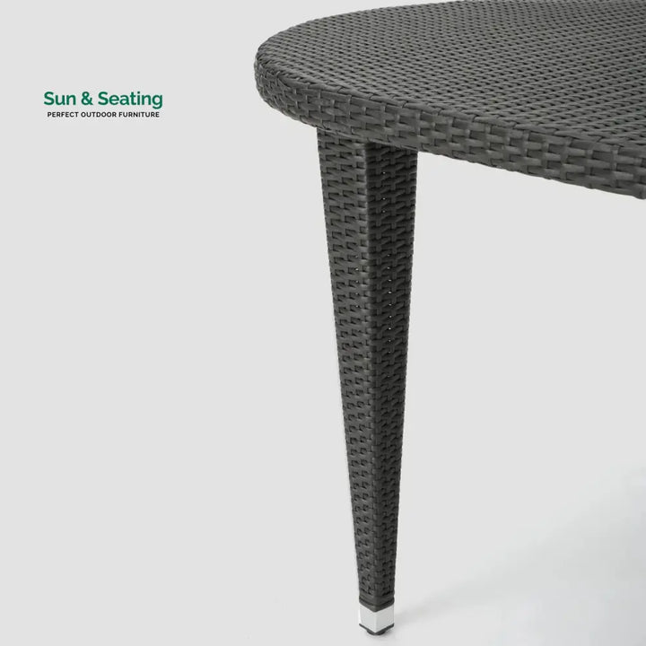Penda Outdoor Rattan Wicker Round Patio Table (Black) Table