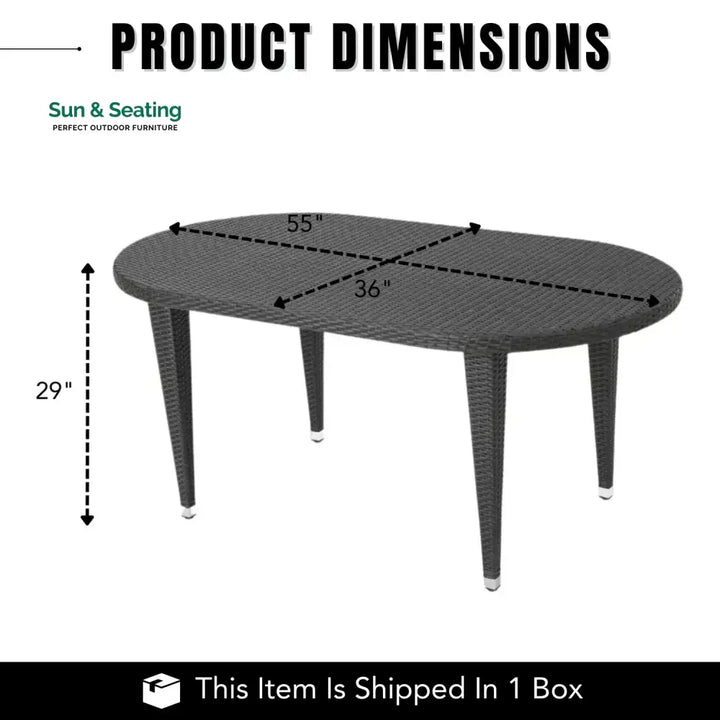 Penda Outdoor Rattan Wicker Round Patio Table (Black) Table