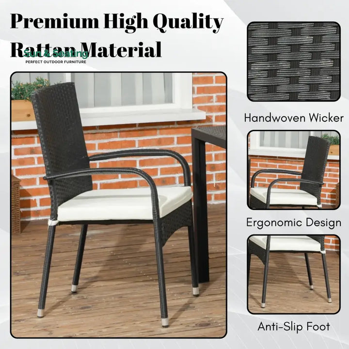 Penelope 4-Piece Outdoor Rattan Wicker Patio Dining Chairs Dinning Chairs
