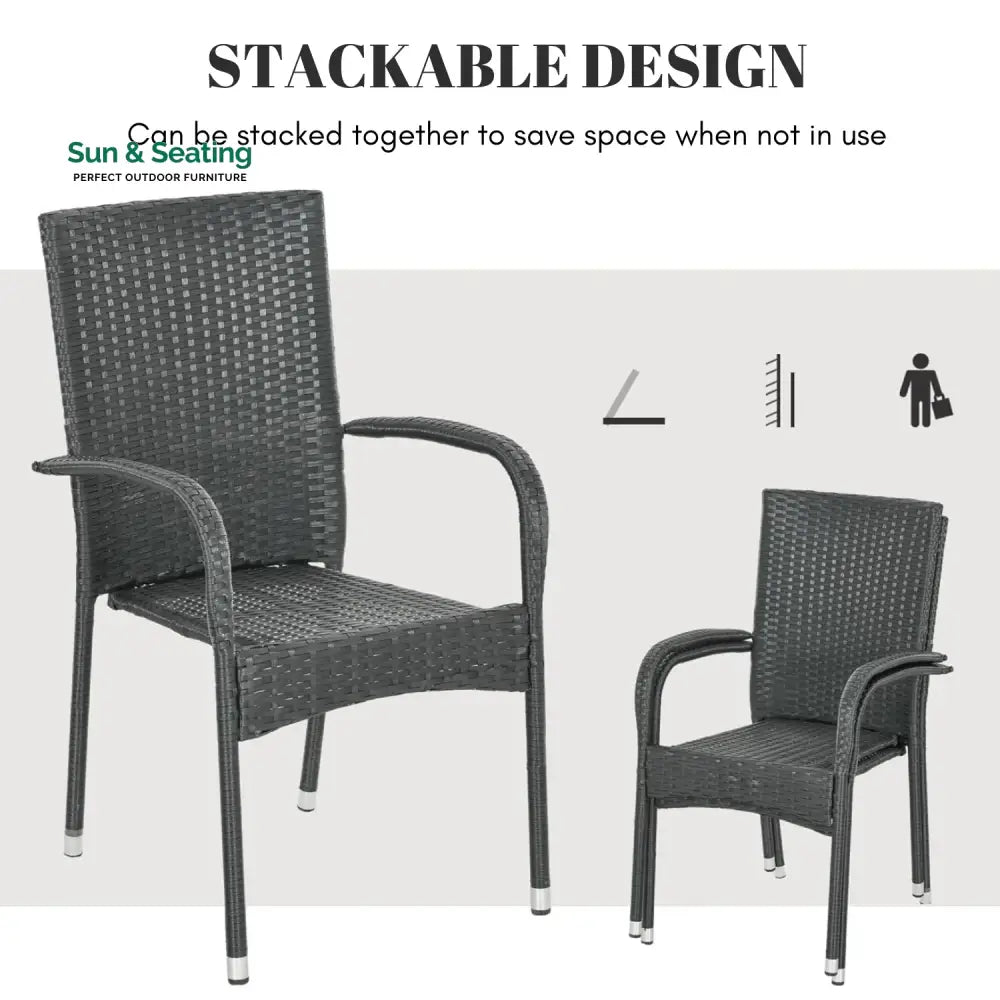 Penelope 4-Piece Outdoor Rattan Wicker Patio Dining Chairs Dinning Chairs