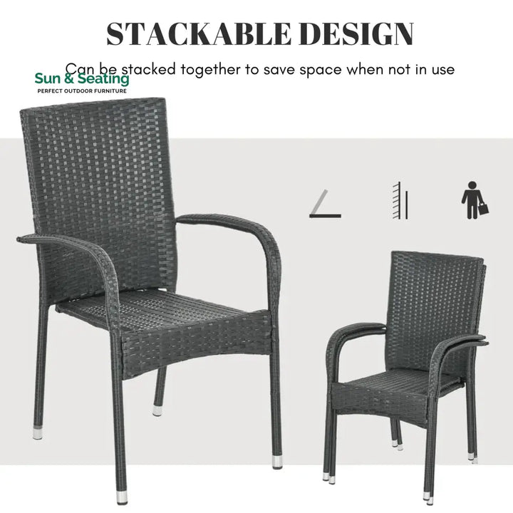 Penelope 4-Piece Outdoor Rattan Wicker Patio Dining Chairs Dinning Chairs