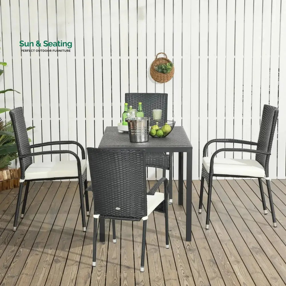 Penelope 4-Piece Outdoor Rattan Wicker Patio Dining Chairs Dinning Chairs