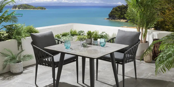 Pepita Outdoor Patio Seating Set 2 Chairs and 1 Table Set Braided &amp; Rope Coffee Table Sets