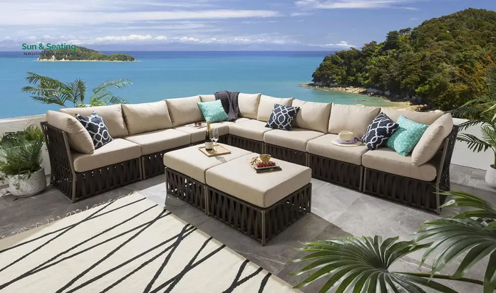 Pepito Outdoor Sofa Set 8 Seater 2 Ottoman Set (Brown) Sofa Sets