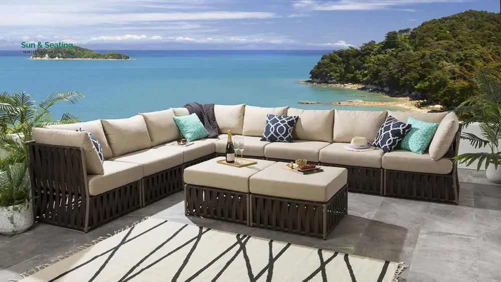 Pepito Outdoor Sofa Set 8 Seater 2 Ottoman Set (Brown) Sofa Sets