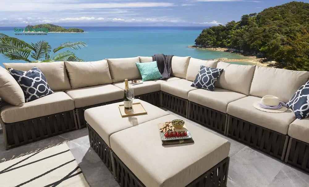 Pepito Outdoor Sofa Set 8 Seater 2 Ottoman Set (Brown) Sofa Sets