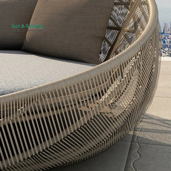 Perales Outdoor Poolside Sunbed With Cushion Daybed (GREY) Sunbed
