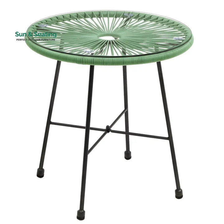 Perch Outdoor Patio Seating Set 2 Chairs and 1 Table Set (Light Green) Coffee Table Sets