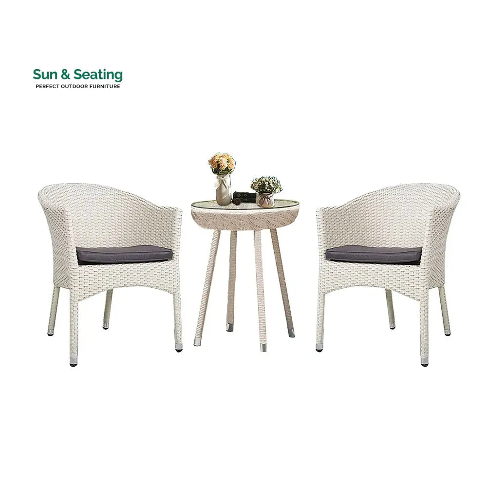 Perlita Outdoor Patio Seating Set 2 Chairs and 1 Table Set Coffee Table Sets