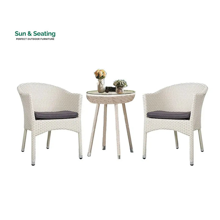 Perlita Outdoor Patio Seating Set 2 Chairs and 1 Table Set Coffee Table Sets