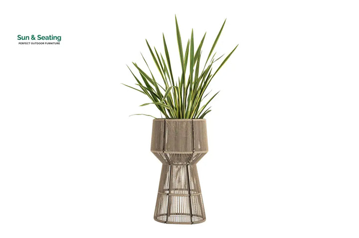 Petit Outdoor Planter For Garden Balcony Braided &amp; Rope Brown Planter
