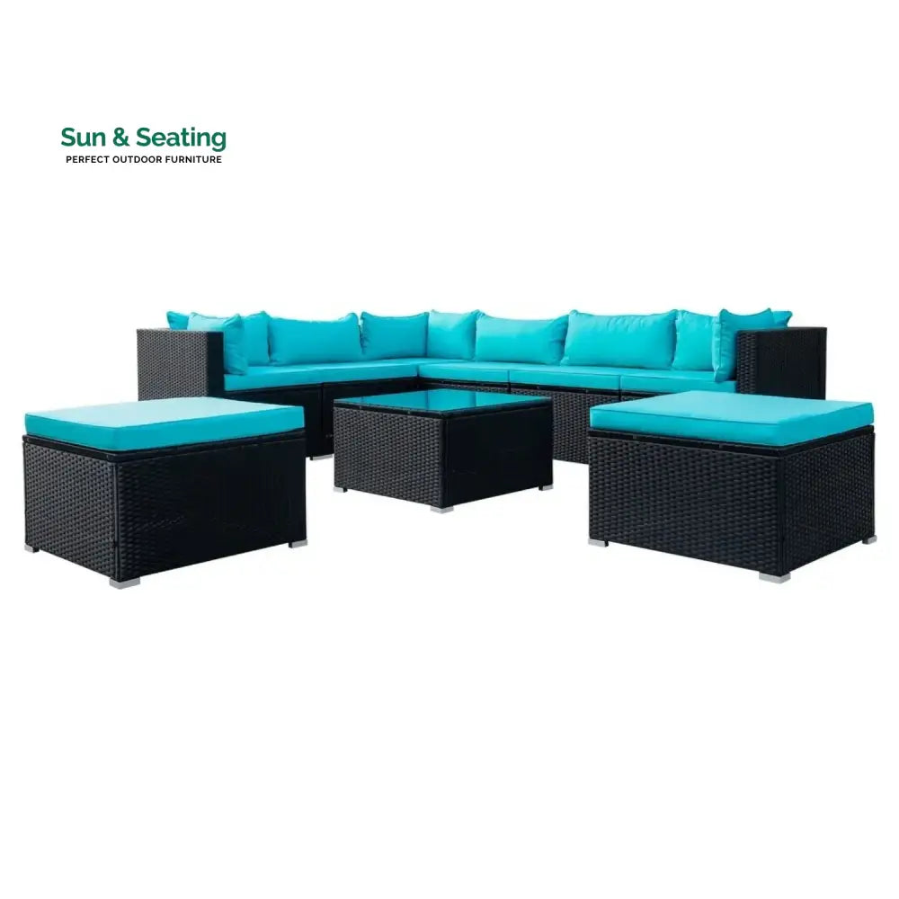Petra 5-Piece Outdoor Wicker Furniture Set Modern Outdoor L-Shaped Sofa Set