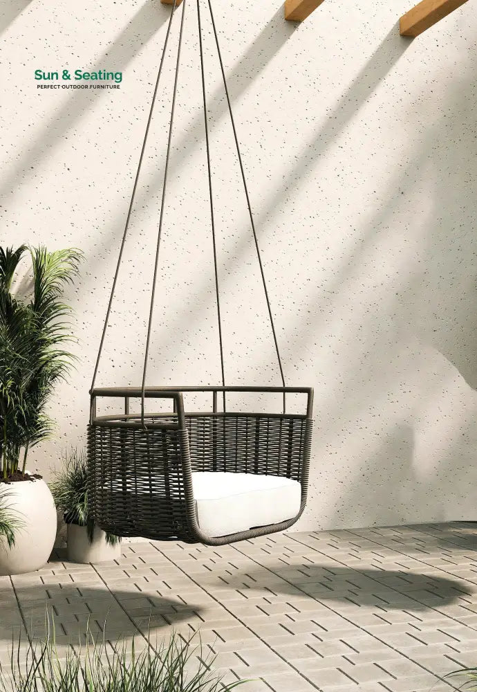 Petra Single Seater Hanging Swing Without Stand For Balcony Garden Swing (Black) Swings
