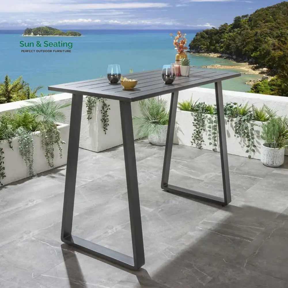 Philip Outdoor Patio Bar Set 6 Chairs and 1 Table Set Braided &amp; Rope Bar Sets