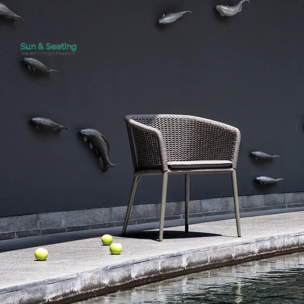Pico Outdoor Patio Seating Set 2 Chairs and 1 Table Set (Black) Braided &amp; Rope Coffee Table Sets