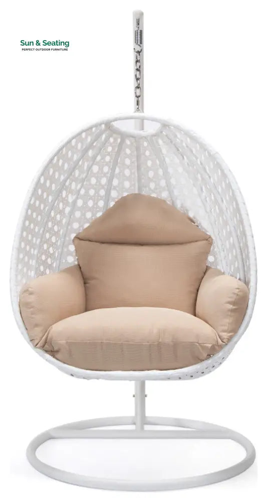 Pico Single Seater Hanging Swing With Stand For Balcony Garden (White) Swings