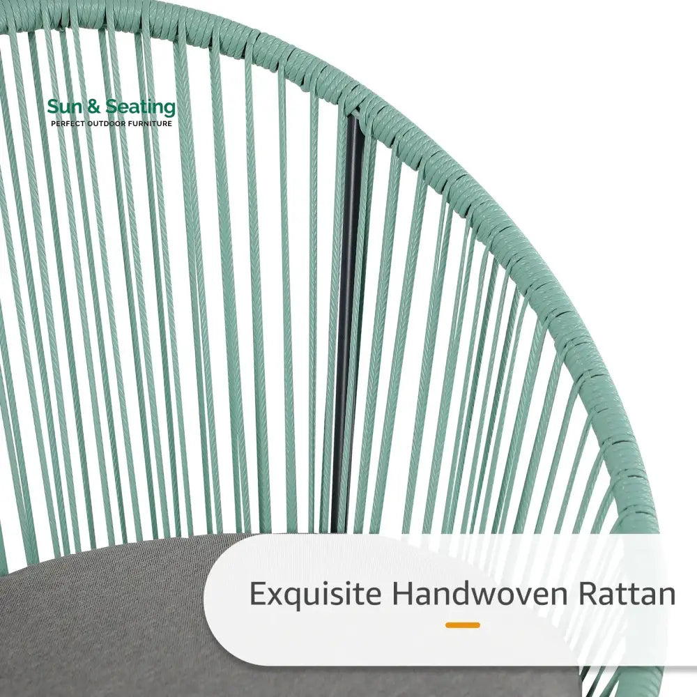 Piel Outdoor Patio Seating Set 4 Chairs and 1 Table Set (Turquoise) Coffee Table Sets