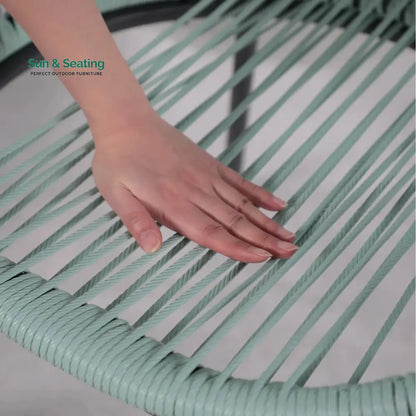 Piel Outdoor Patio Seating Set 4 Chairs and 1 Table Set (Turquoise) Coffee Table Sets