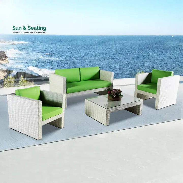 Pilar 4-Piece Outdoor Rattan Wicker Patio Sofa Set Sofa Set