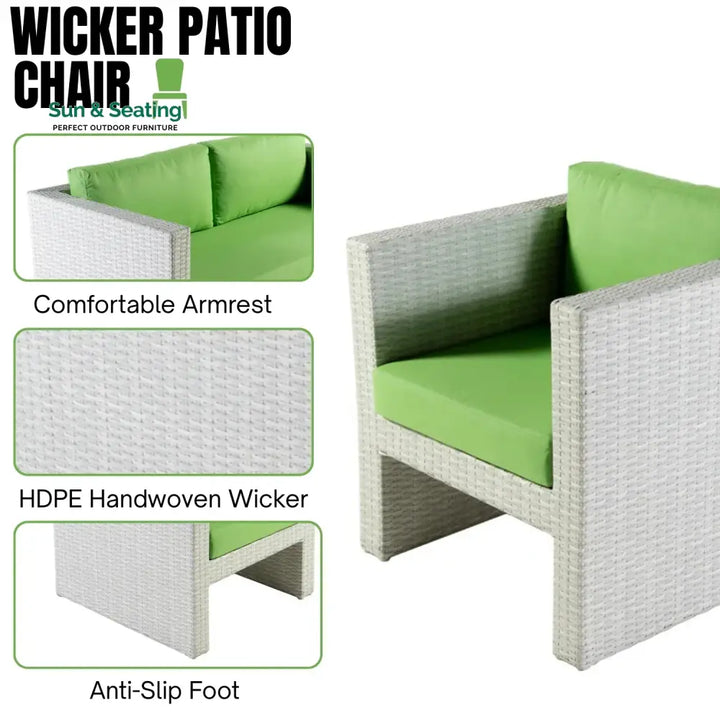 Pilar 4-Piece Outdoor Rattan Wicker Patio Sofa Set Sofa Set