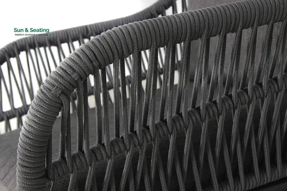 Pillar Outdoor Patio Seating Set 2 Chairs and 1 Table Set (Dark Grey) Braided &amp; Rope Coffee Table Sets