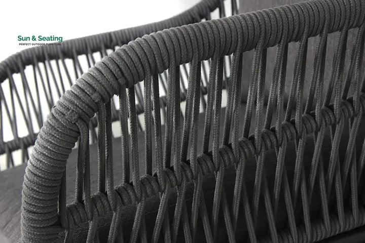 Pillar Outdoor Patio Seating Set 2 Chairs and 1 Table Set (Dark Grey) Braided &amp; Rope Coffee Table Sets
