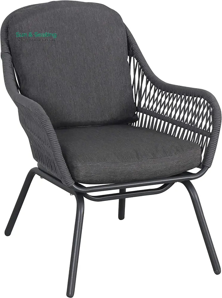 Pillar Outdoor Patio Seating Set 2 Chairs and 1 Table Set (Dark Grey) Braided &amp; Rope Coffee Table Sets